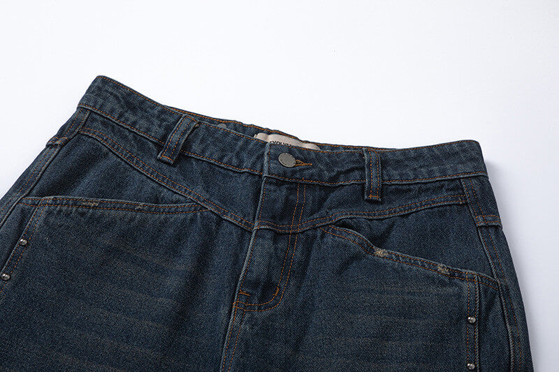 Wide-Leg Denim Jeans
