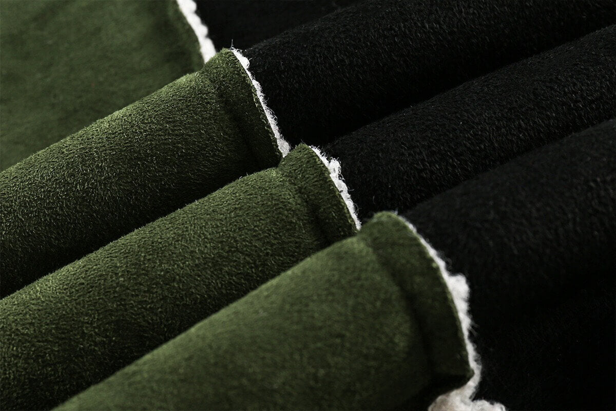 Vintage Floral Embroidered Suede Fleece Jacket