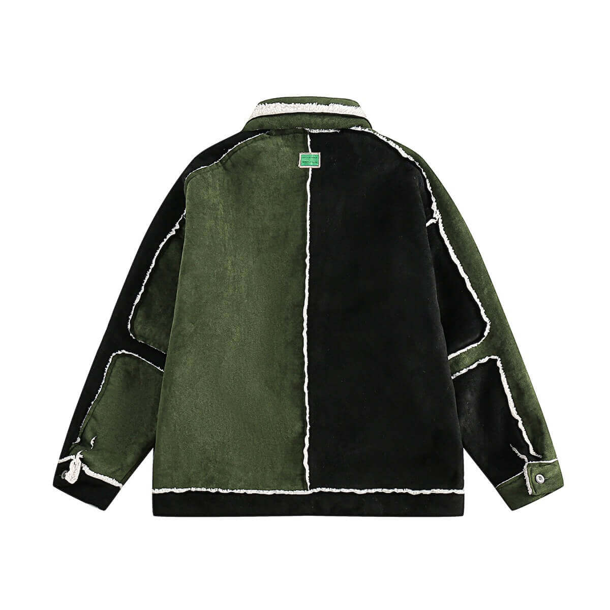 Vintage Floral Embroidered Suede Fleece Jacket
