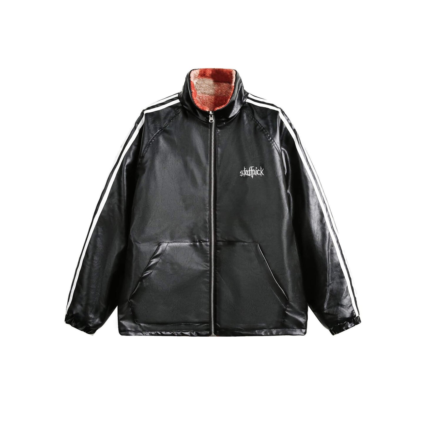 Reversible Leather Plaid Jacket