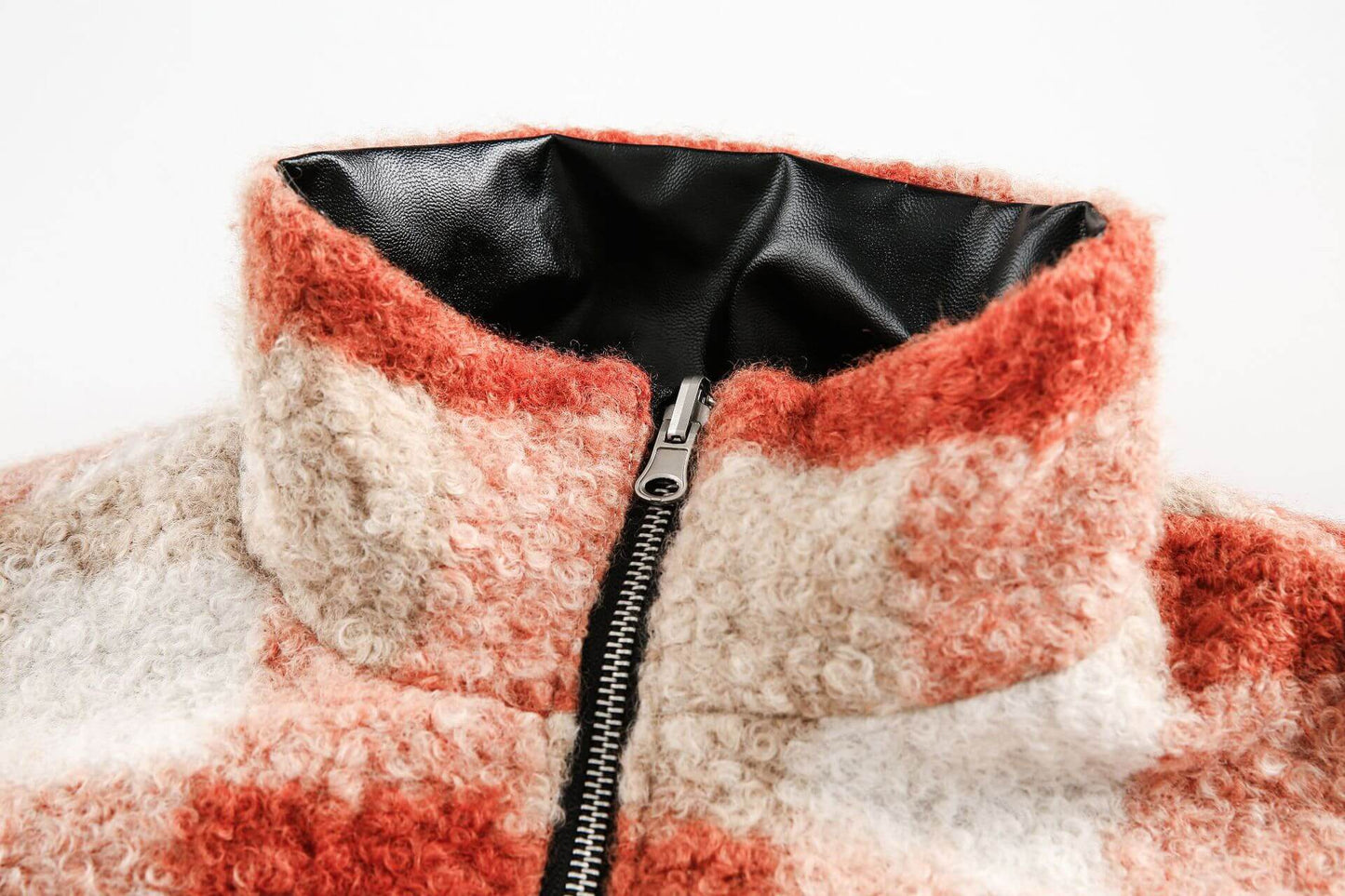 Reversible Leather Plaid Jacket