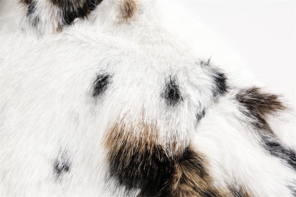 Spotted Tie-Dye Eco Fur Jacket