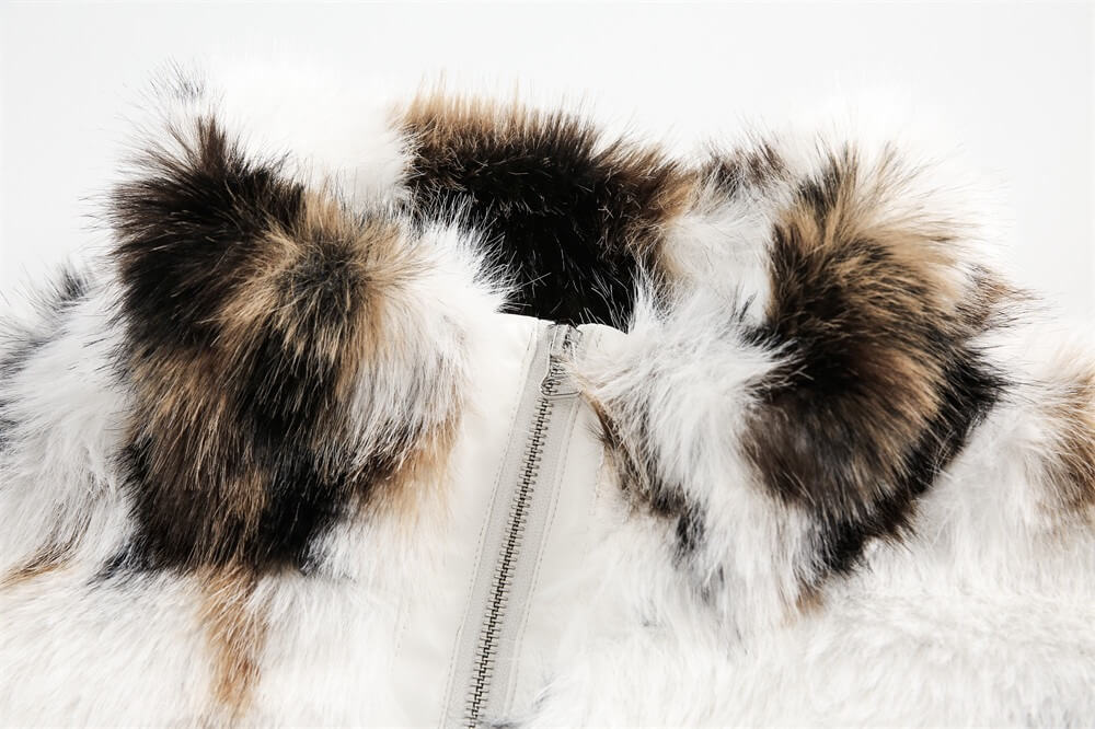 Spotted Tie-Dye Eco Fur Jacket