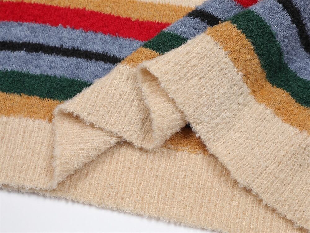 Retro Striped Knit Sweater