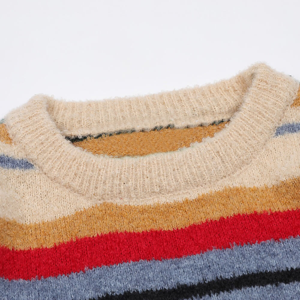 Retro Striped Knit Sweater