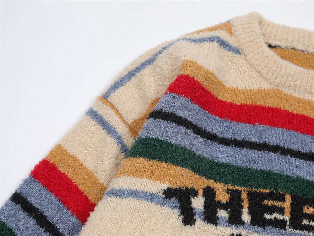 Retro Striped Knit Sweater