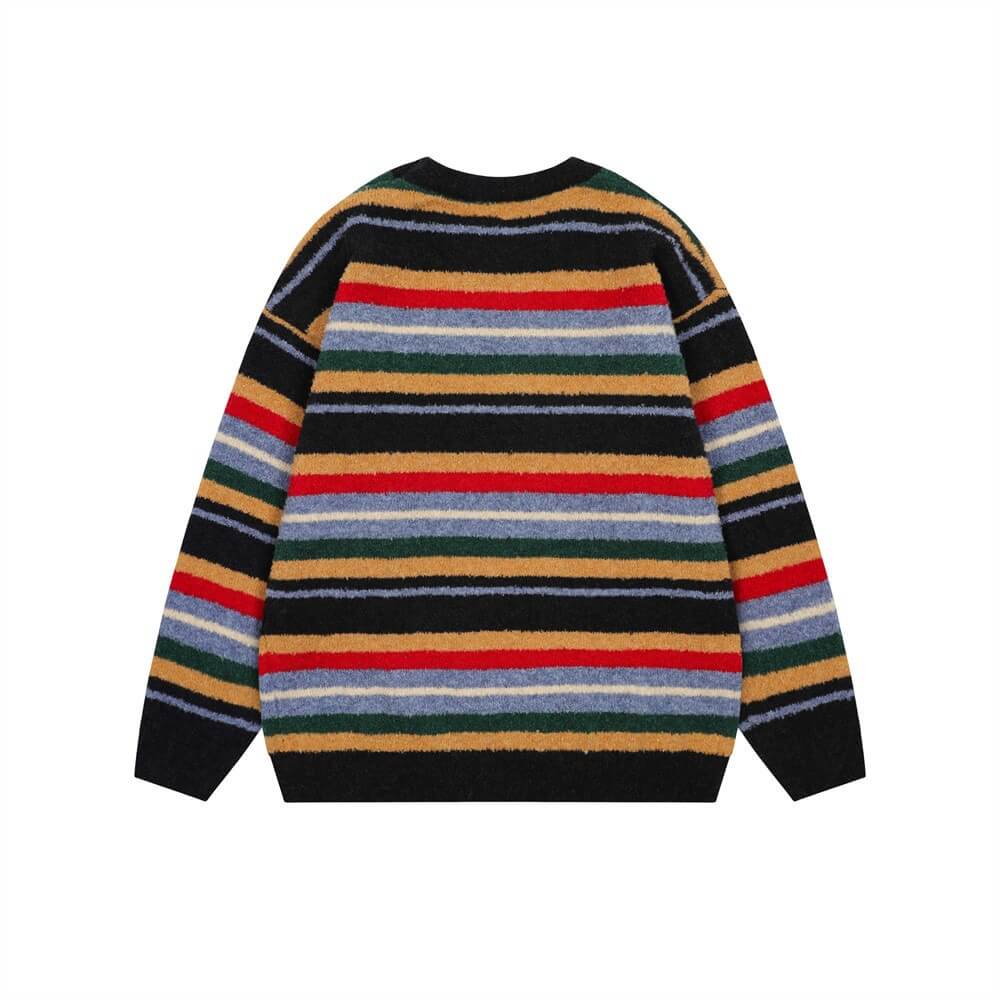 Retro Striped Knit Sweater