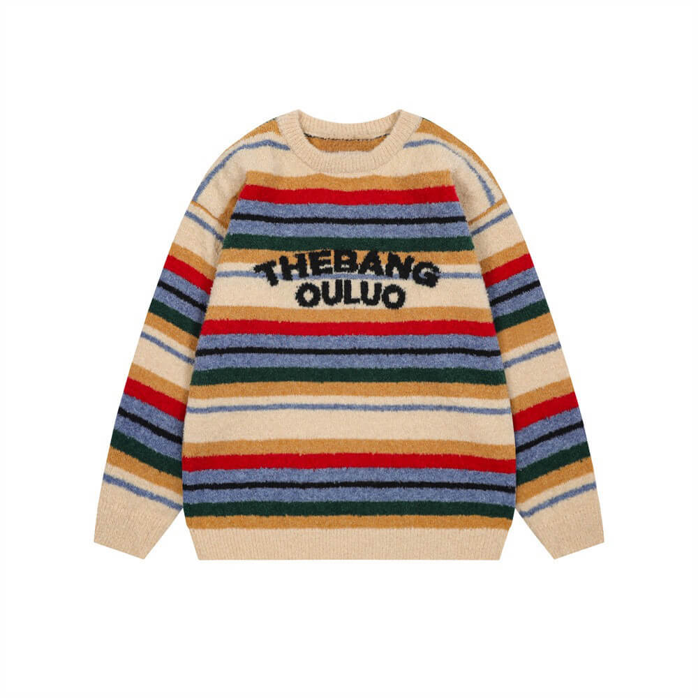 Retro Striped Knit Sweater