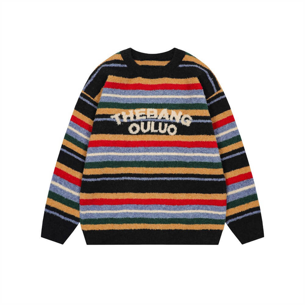 Retro Striped Knit Sweater