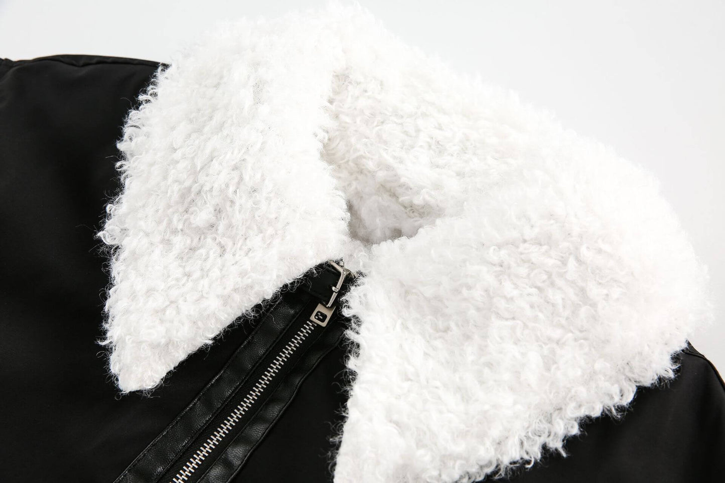 Shearling Collar Bomber Jacket