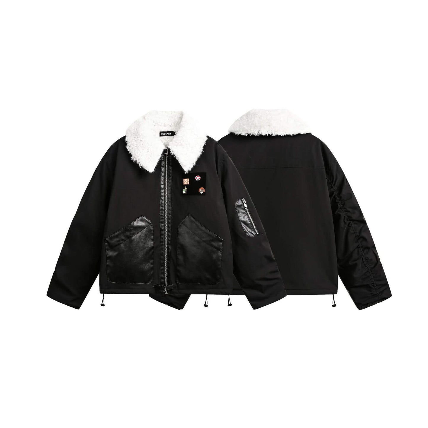 Shearling Collar Bomber Jacket
