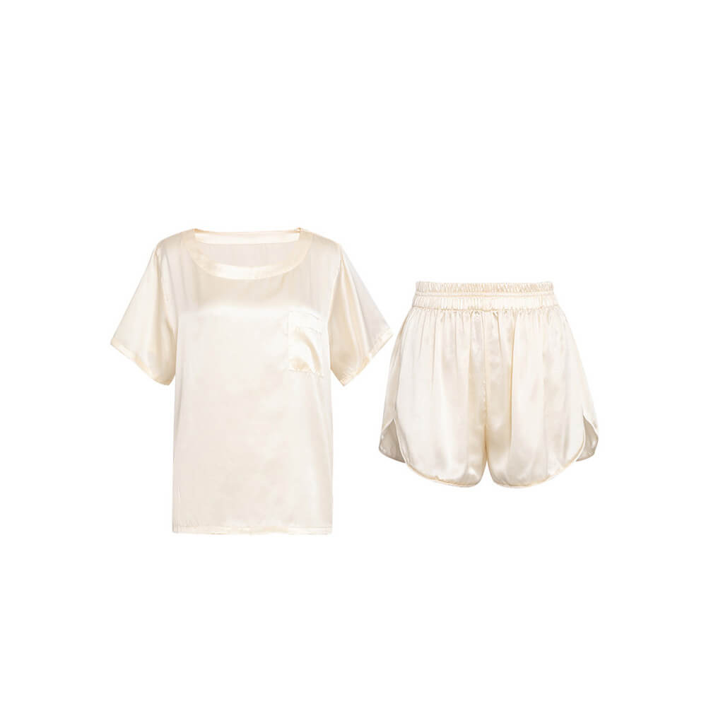 Washable Silk Short Sleeve Set