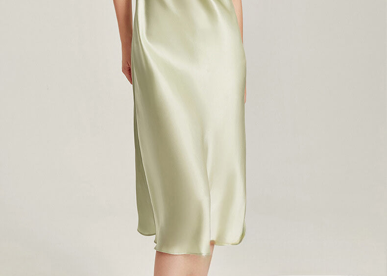 Washable Silk Twist Front Midi Dress