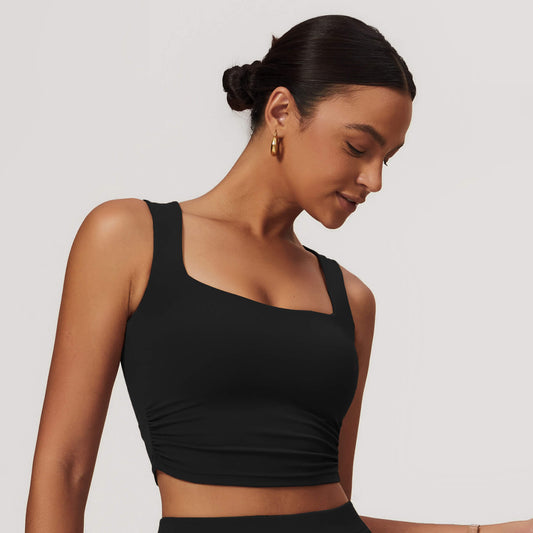 Square-Neck Sports Crop Top