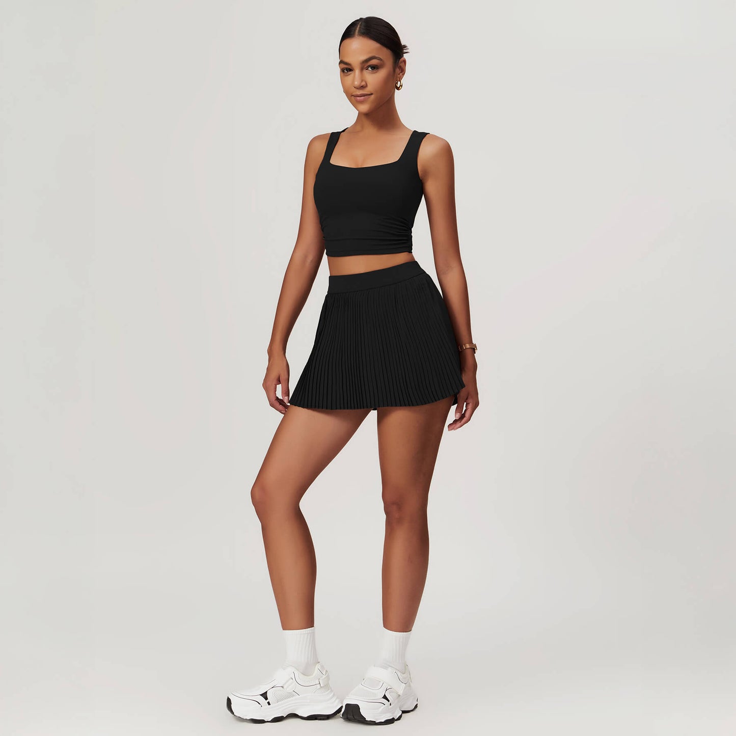 Square-Neck Sports Crop Top