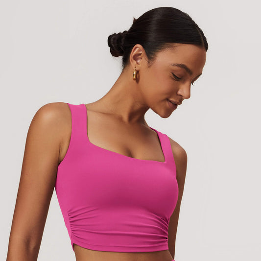 Square-Neck Sports Crop Top