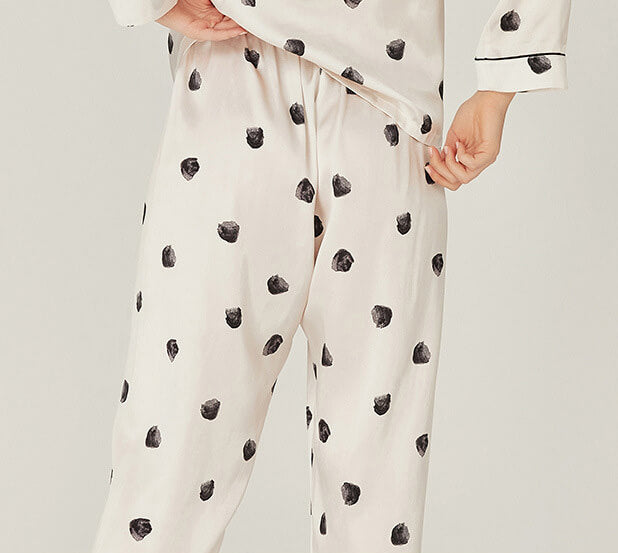 Washable Silk Polka Dots Pant Set