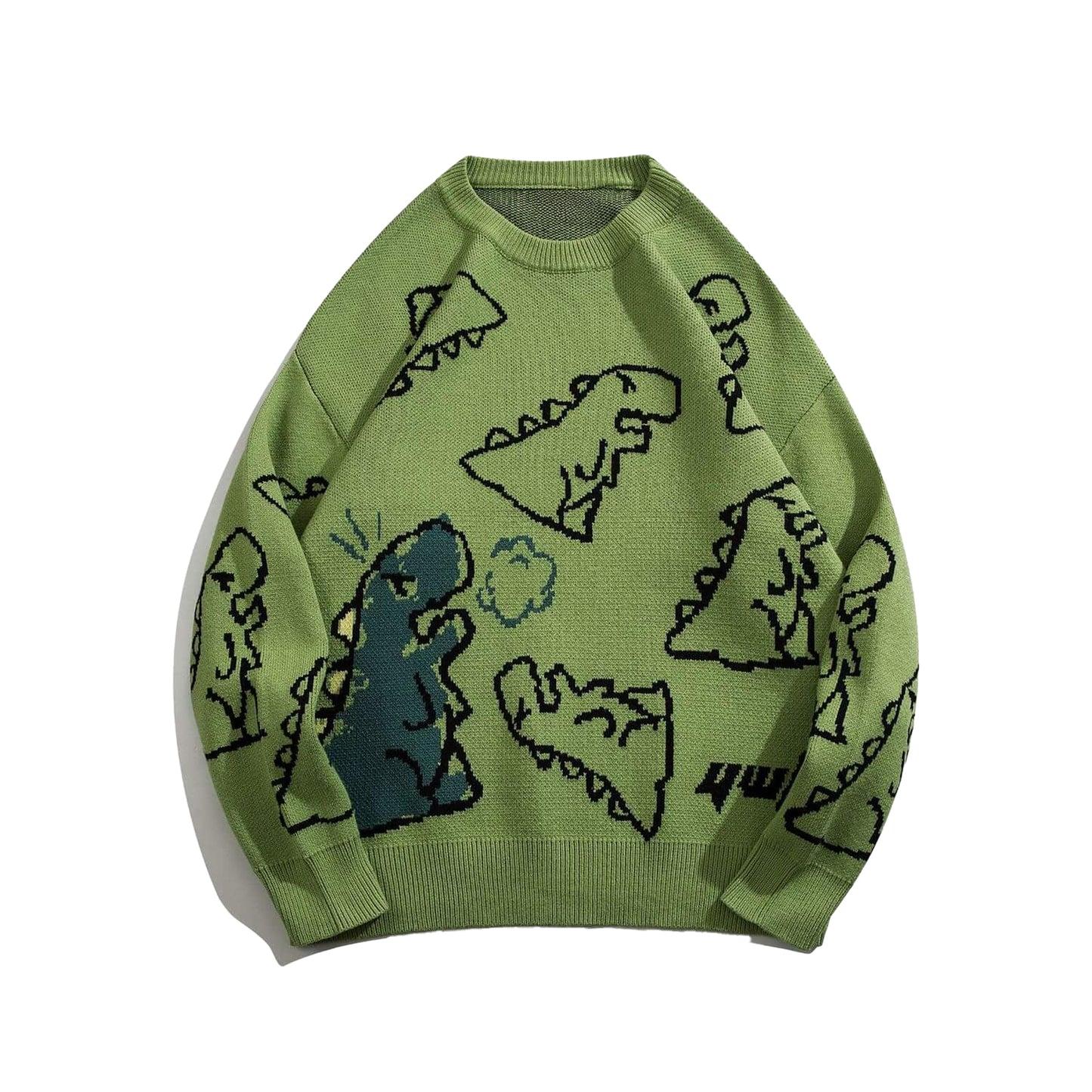 Dino Graphic Jacquard  Knit Sweater