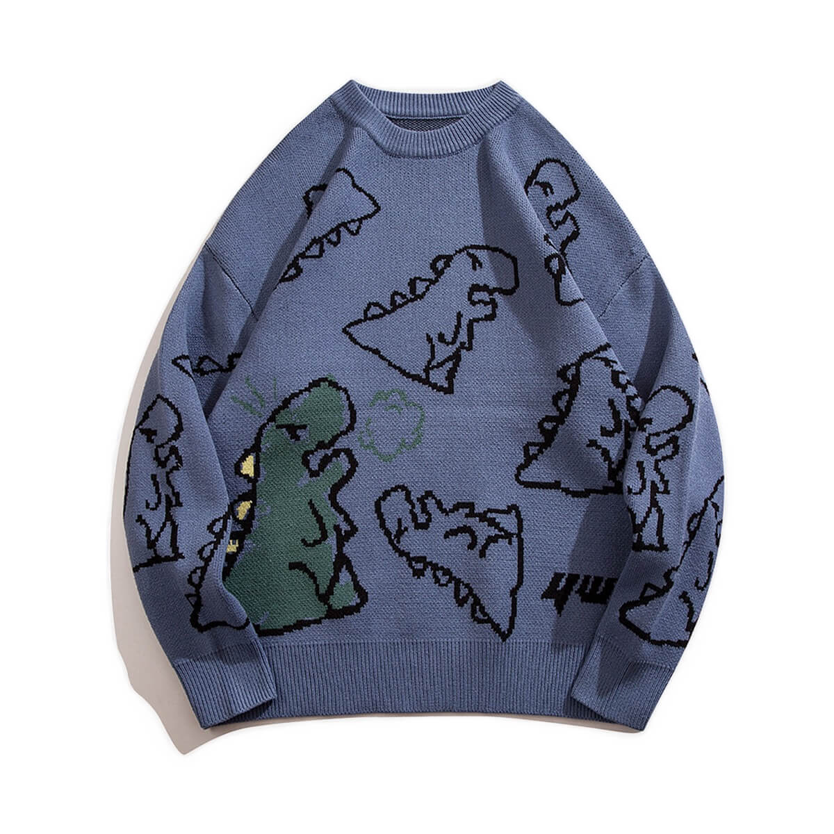 Dino Graphic Jacquard  Knit Sweater