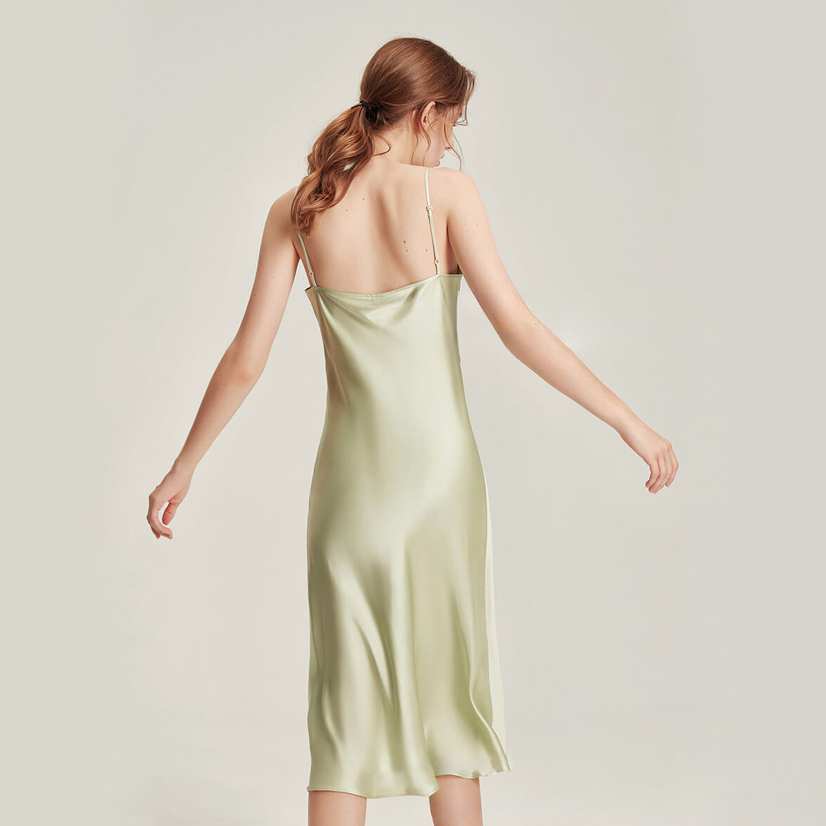 Washable Silk Twist Front Midi Dress