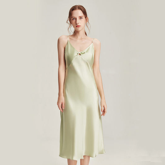 Washable Silk Twist Front Midi Dress