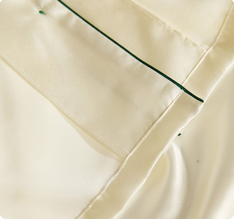 Washable Silk Long Sleeve Classic Pant Set