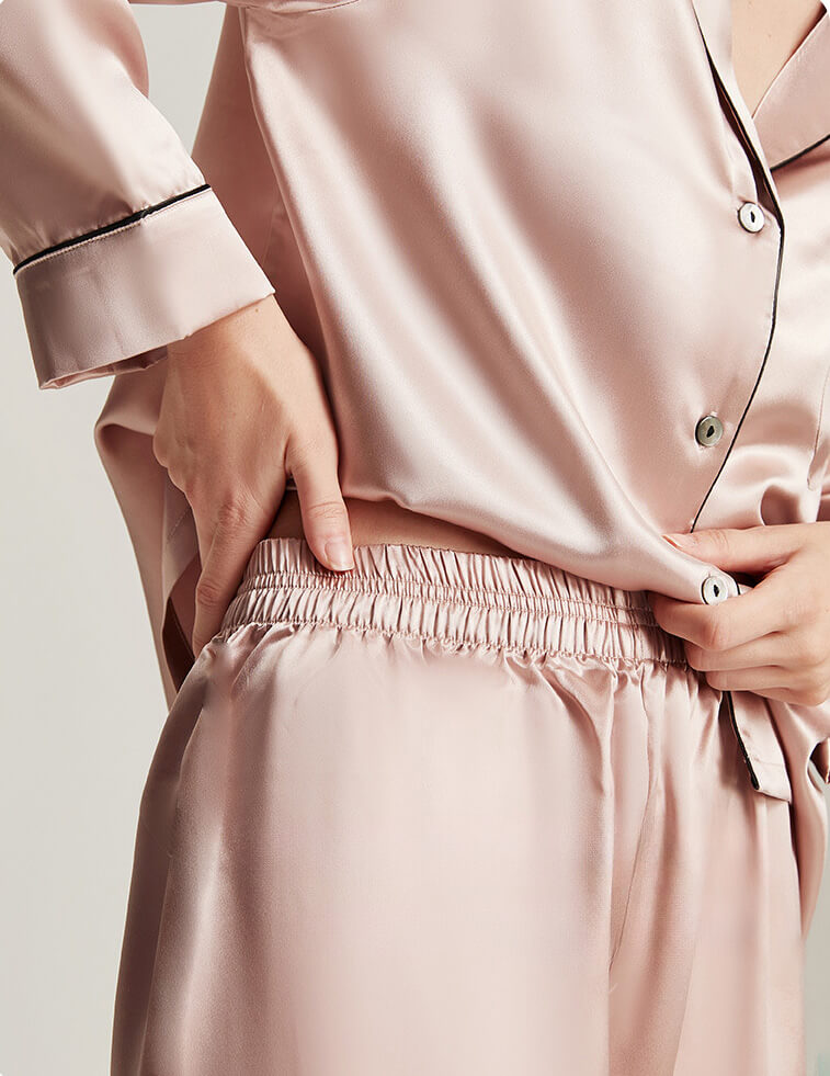 Washable Silk Long Sleeve Classic Pant Set