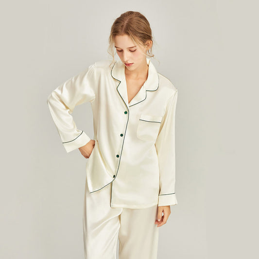 Washable Silk Long Sleeve Classic Pant Set