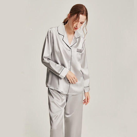 Washable Silk Long Sleeve Classic Pant Set