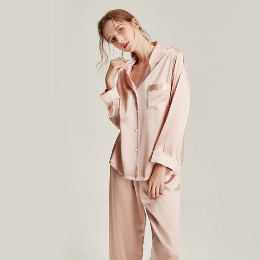Washable Silk Long Sleeve Classic Pant Set